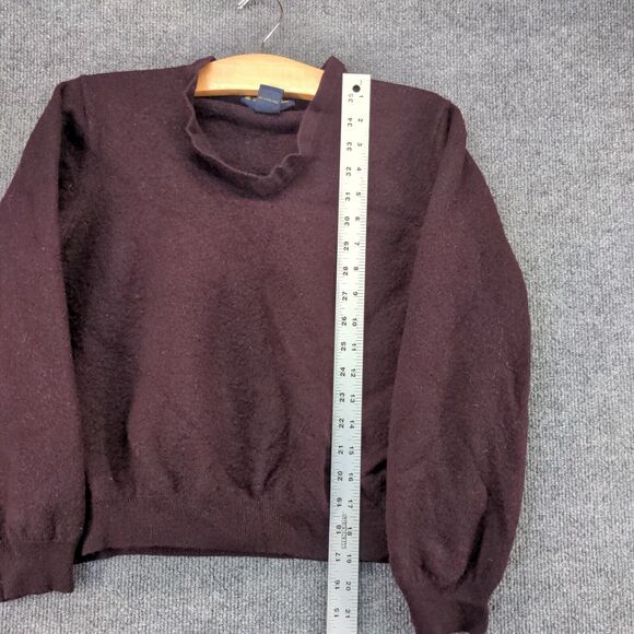 Brooks Brothers Stretch Sweater Womens Large Pullover Burgundy Merino Wool - Picture 9 of 11